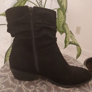 Faux suede black boots